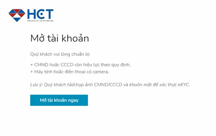 tạo tài khoản giao dịch hàng hóa phái sinh tại HCT